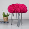 magenta pink Mongolian Sheepskin stool 