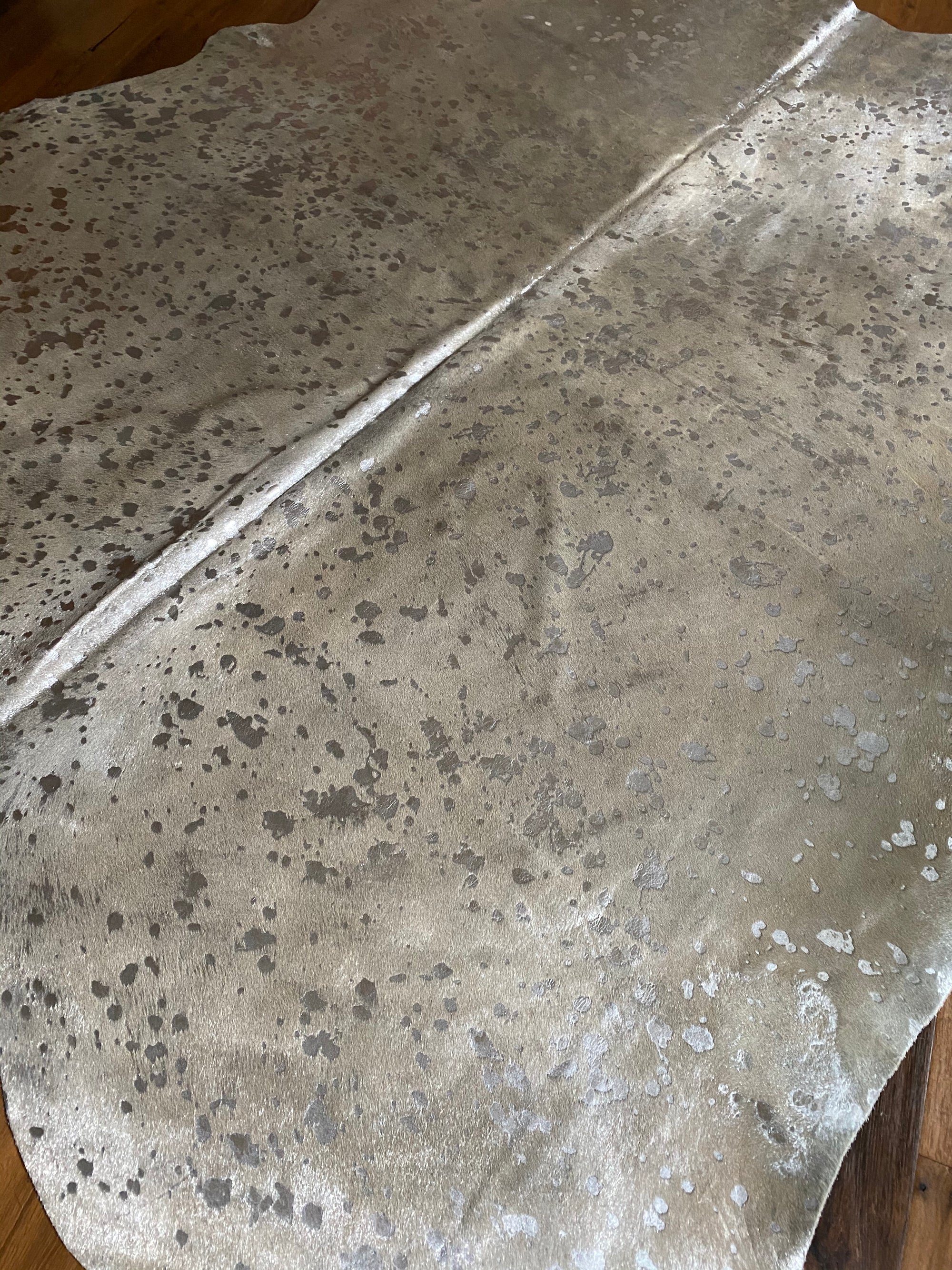 Silver genuine leather metallic cowhide
