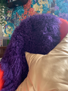 violet mongolian sheepskin bench 