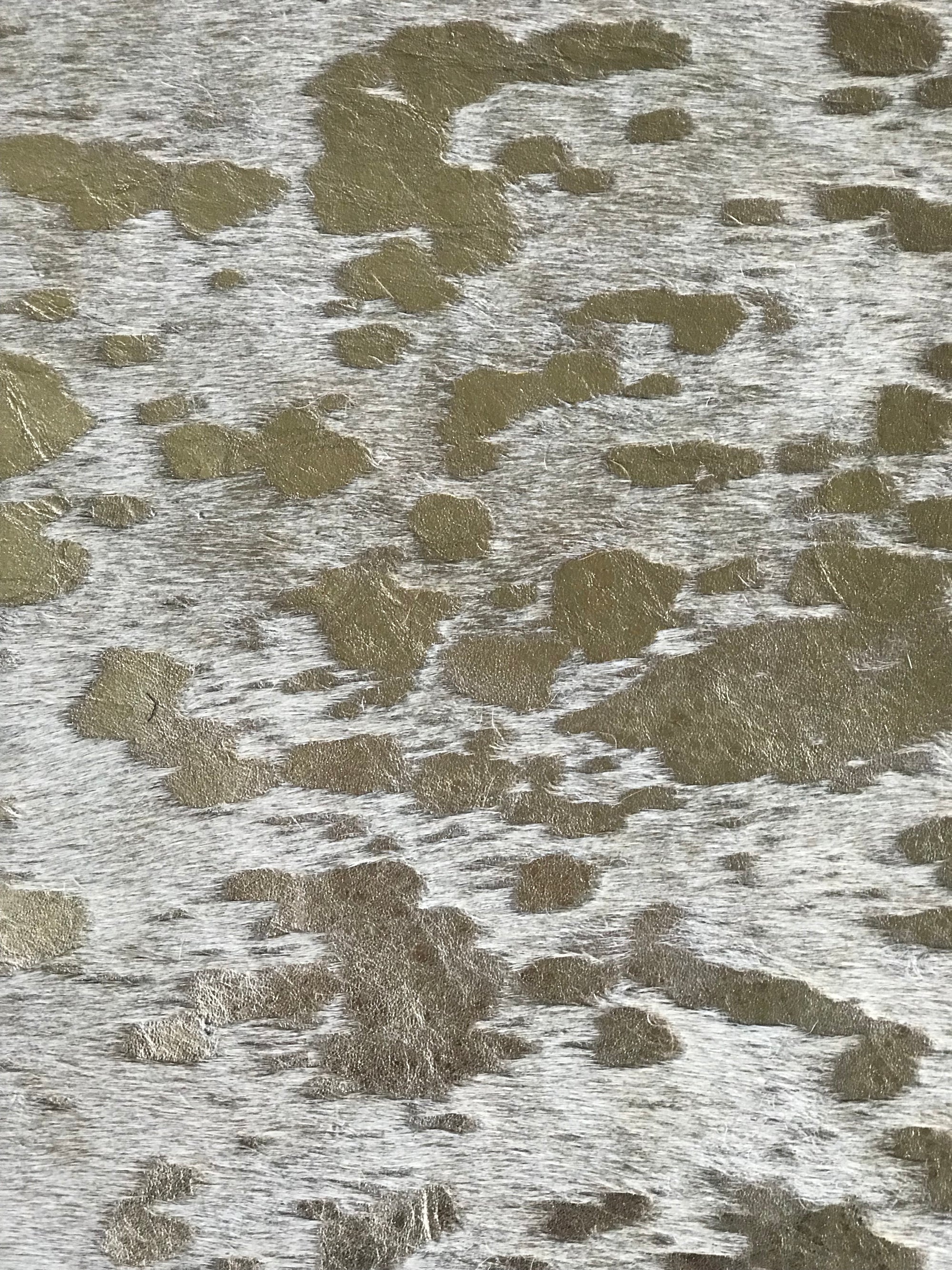 Gold metallic speckled cowhide genuine leather