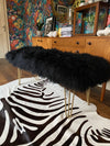 black Mongolian Sheepskin bench