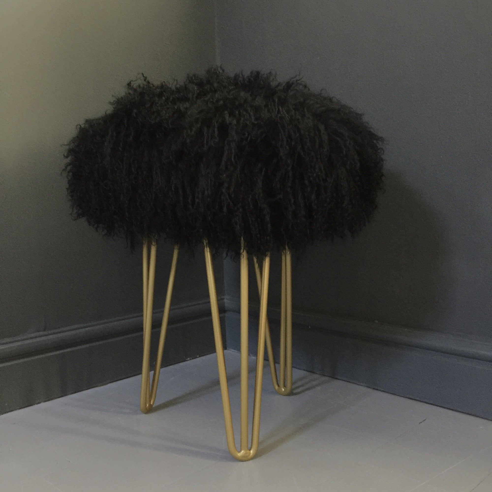Mongolian Sheepskin Stool