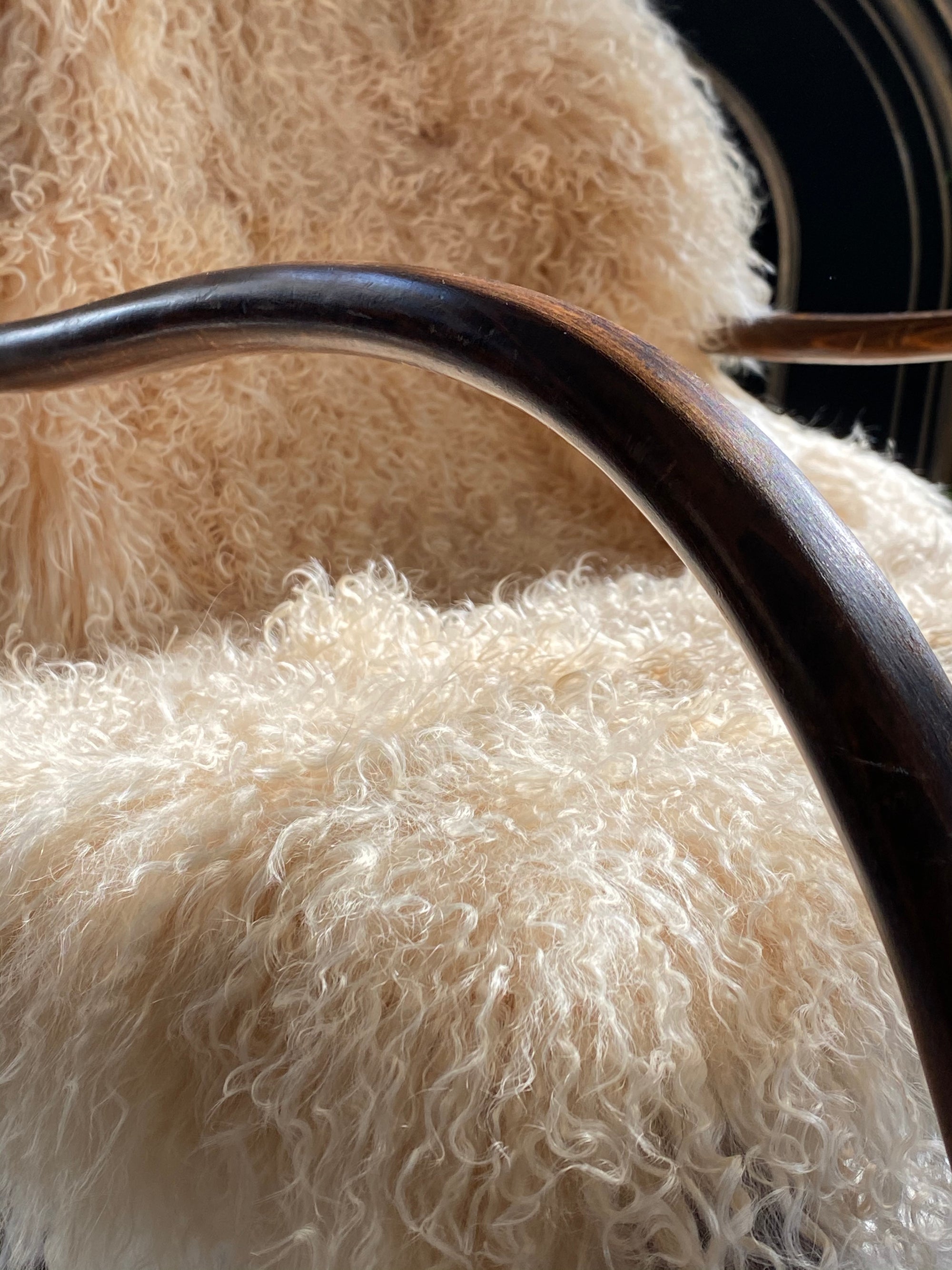 Oatmeal cream beige Mongolian Sheepskin throw sheet rug