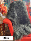 burnt orange mongolian sheepskin throw rug  Edit alt text