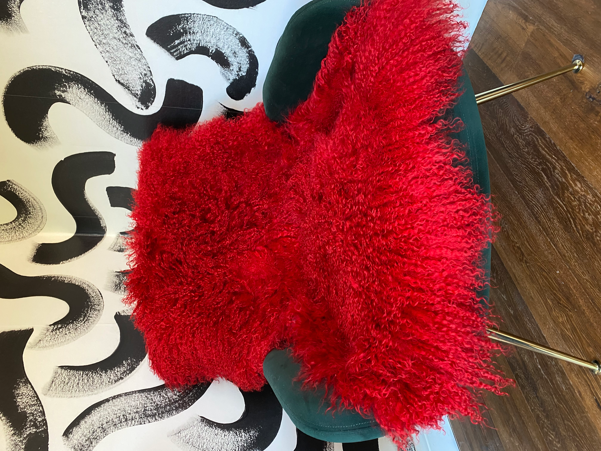 red Mongolian sheepskin